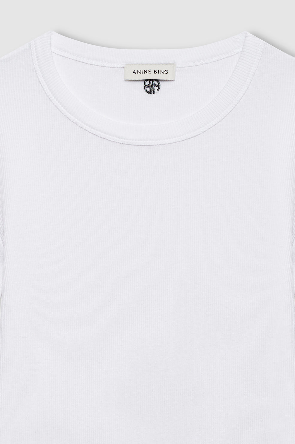 ANINE BING Sixtine Tee Short Sleeve - White - detail view