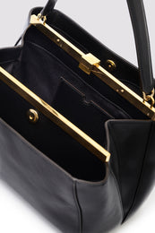 ANINE BING Small Anine Avenue Bag Grained Leather - Black - top view