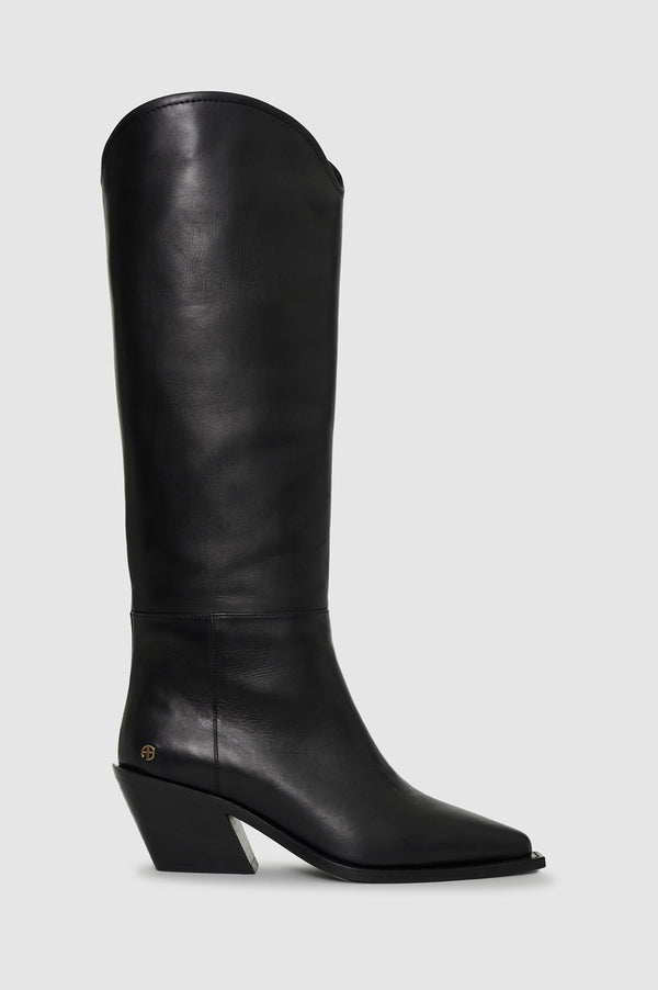Tall Tania Soft Boots Smooth Leather - Black