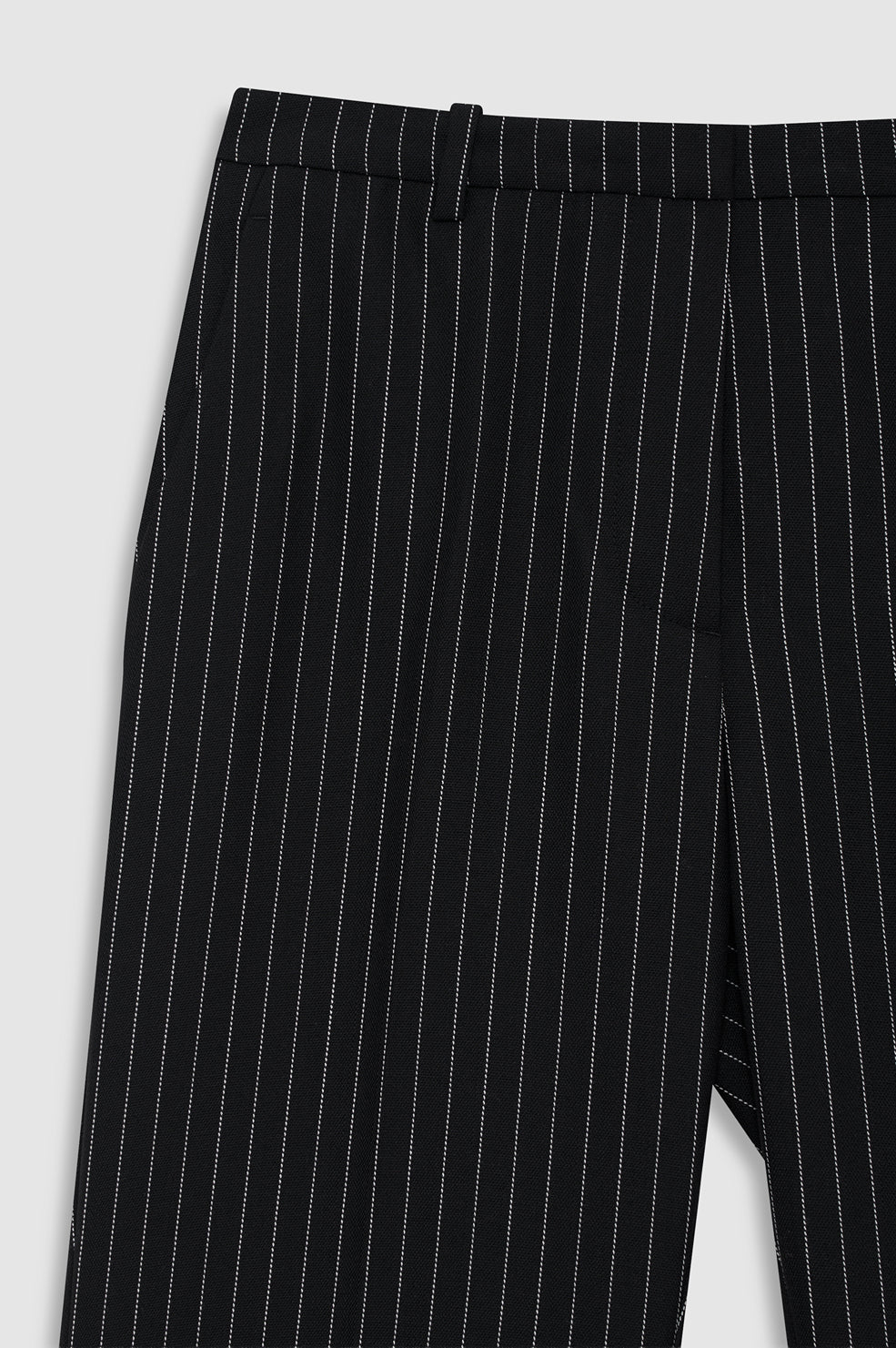 ANINE BING Thomas Trouser - Black And White Pinstripe - detail view