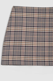 ANINE BING Tierra Skirt - Beige And Navy Checks - detail view