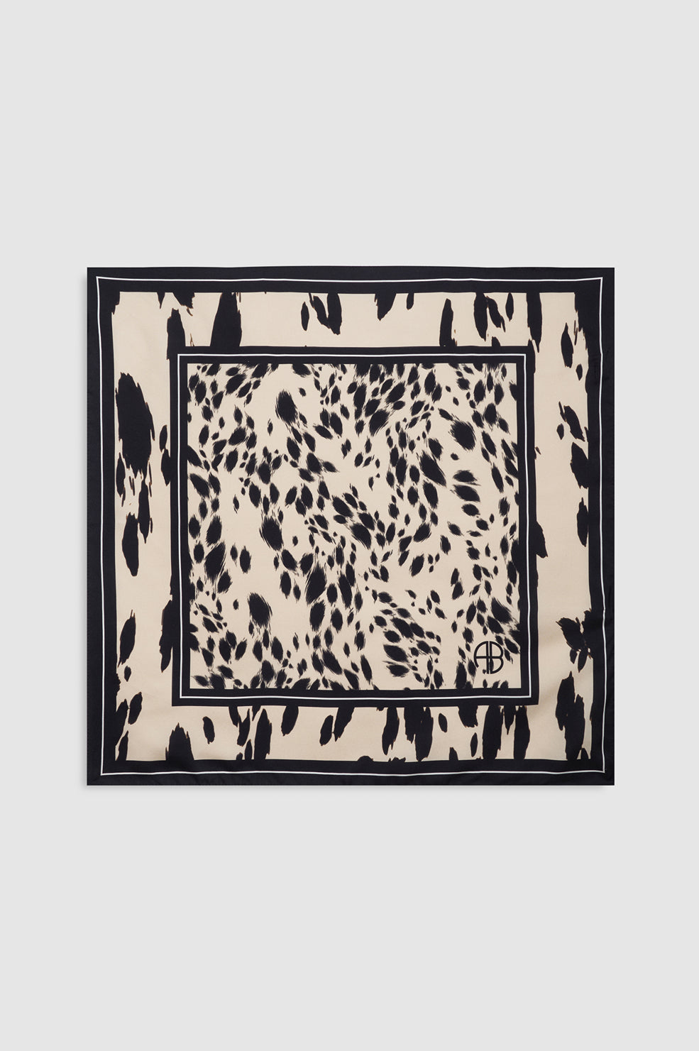 ANINE BING York Scarf Leopard - Pearl White - front view