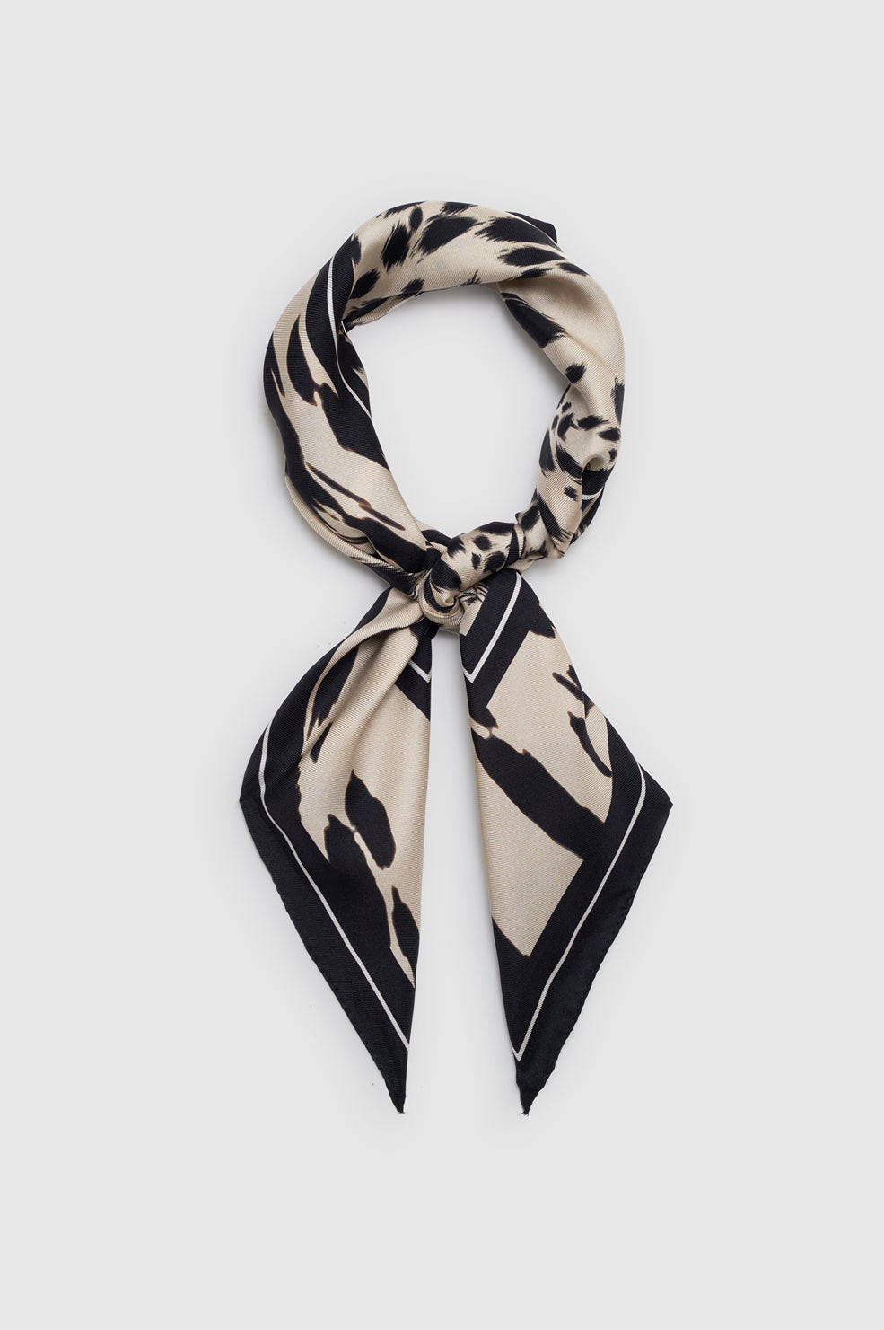 ANINE BING York Scarf Leopard - Pearl White - tied view