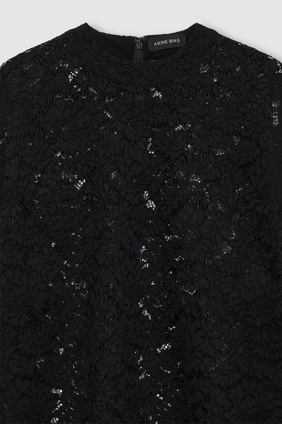 ANINE BING Zeina Top - Black Lace - back view