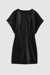 ANINE BING Zelie Dress - Black Recycled Leather - front view