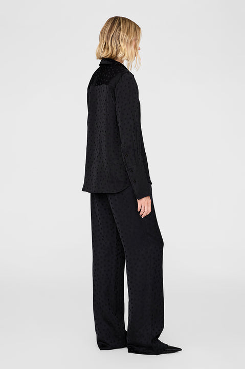 Elain Pant - Black Dot Jacquard