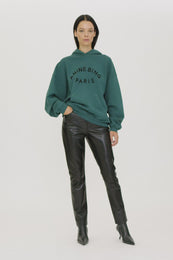 ANINE BING Harvey Sweatshirt Paris - Dark Teal - On Model Video