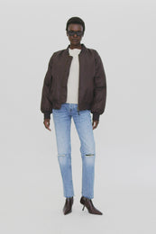 ANINE BING Leon Bomber - Deep Brown - On Model View