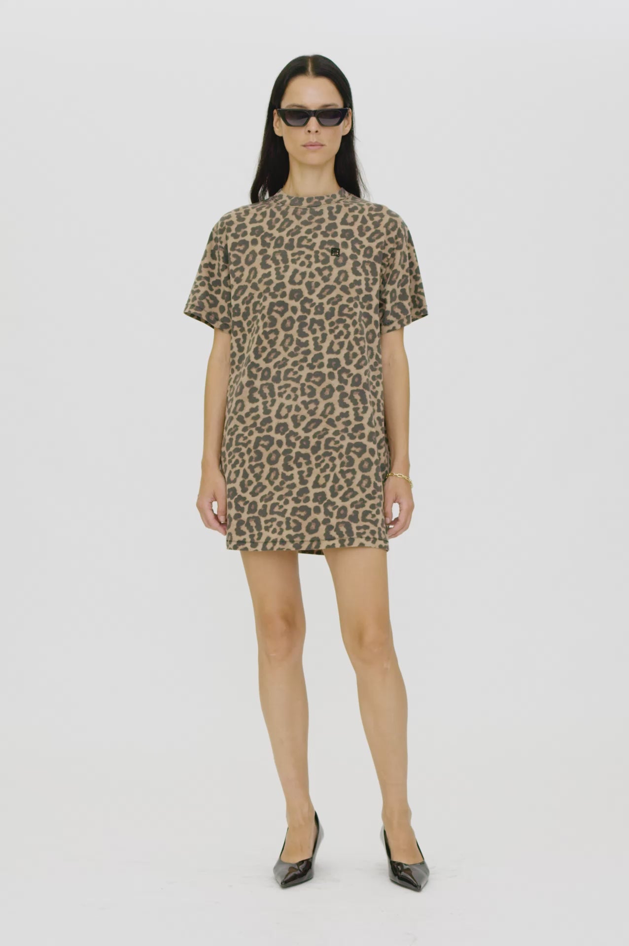 Anine Bing Beth Mini Dress - Black And Brown Leopard - On Model Video 