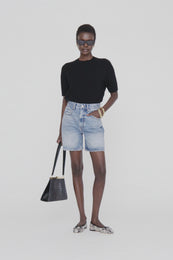 ANINE BING Heath Short - Caspian Blue - on model front video