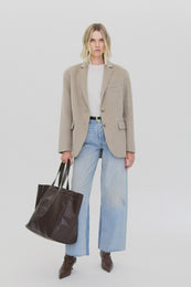 ANINE BING Large Rio Tote - Dark Brown Recycled Leather - On Model Video