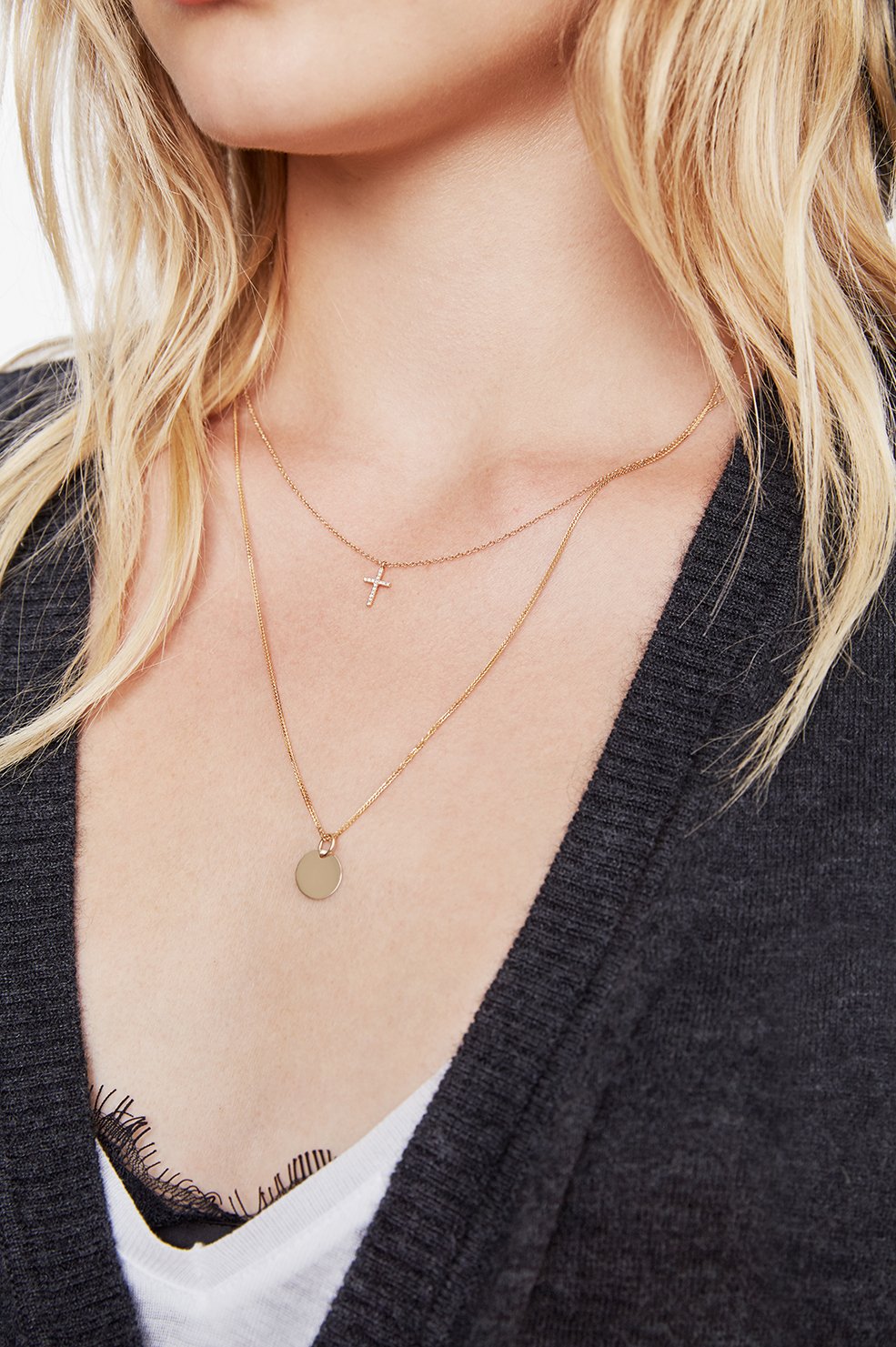 ANINE BING Gold Disc Charm