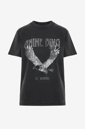 ANINE BING Lili Tee Eagle - Washed Black - Front View