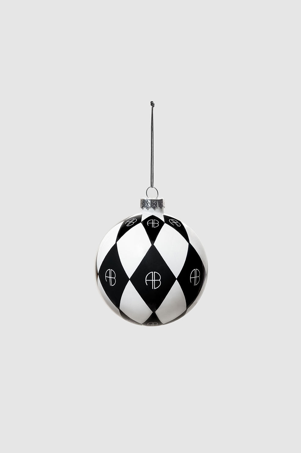AB Ornament - Black And White - Front View