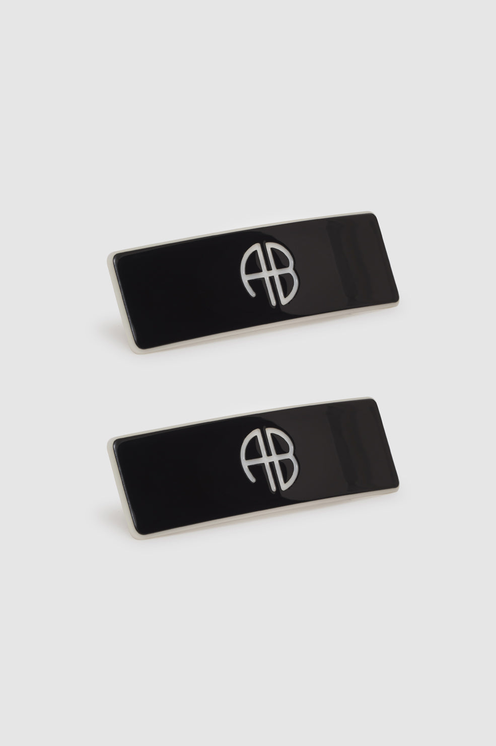 ANINE BING AB Hair Clip 2 Pack - Black - Side Angle View Both
