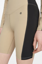 ANINE BING Blake Biker Short - Tan And Black
