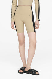 ANINE BING Blake Biker Short - Tan And Black