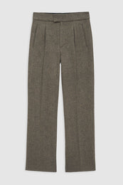 ANINE BING Brice Trouser - Black And Tan Herringbone - Front View
