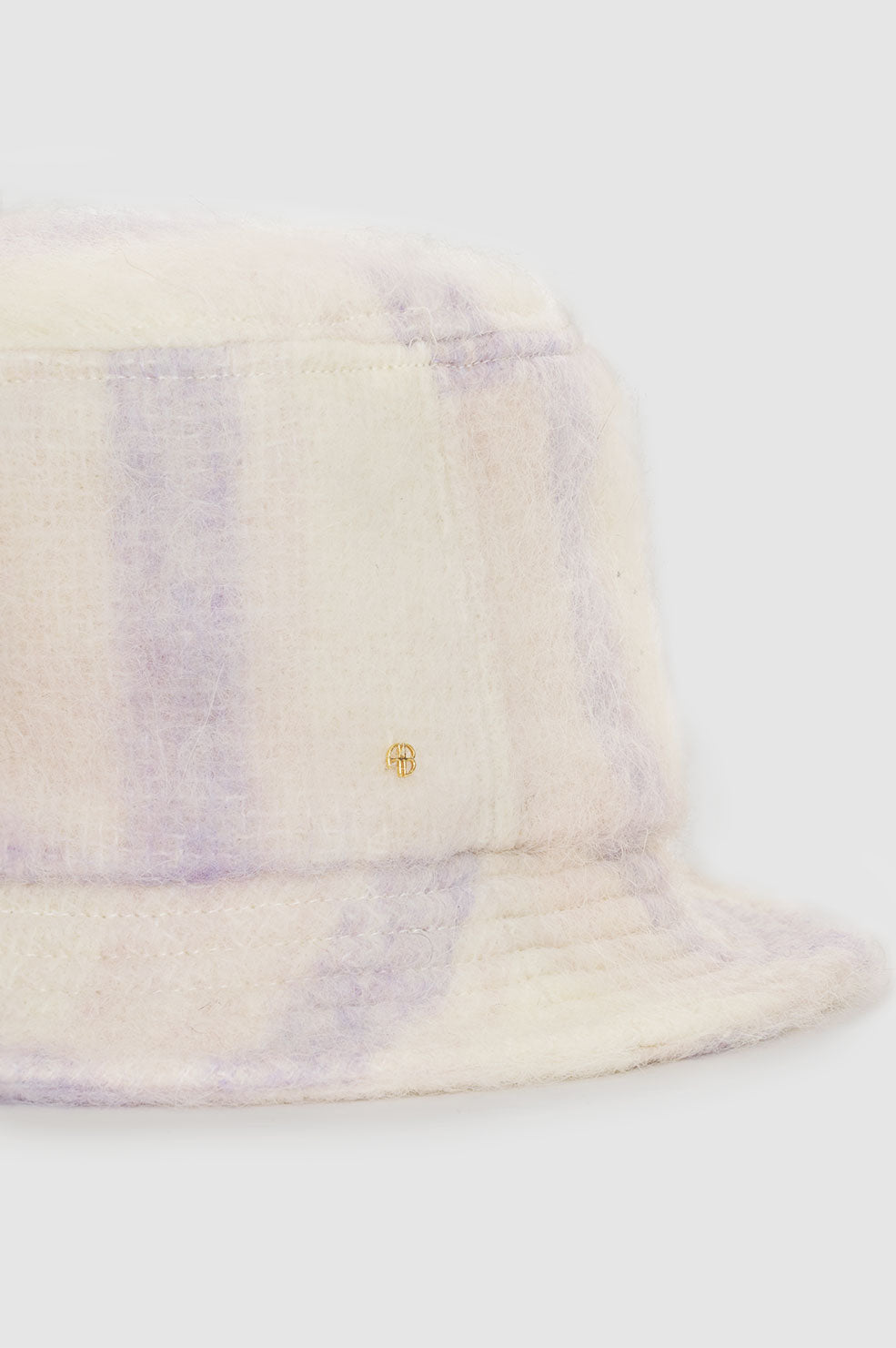 Cami Bucket Hat - Lavender And Cream Check - Detail View