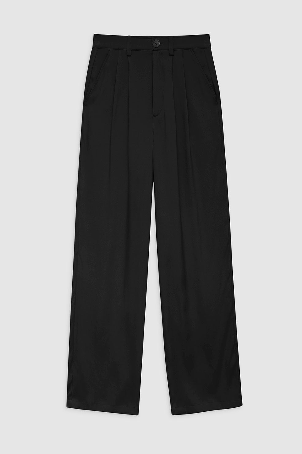 ANINE BING Carrie Pant - Black Silk - Front View