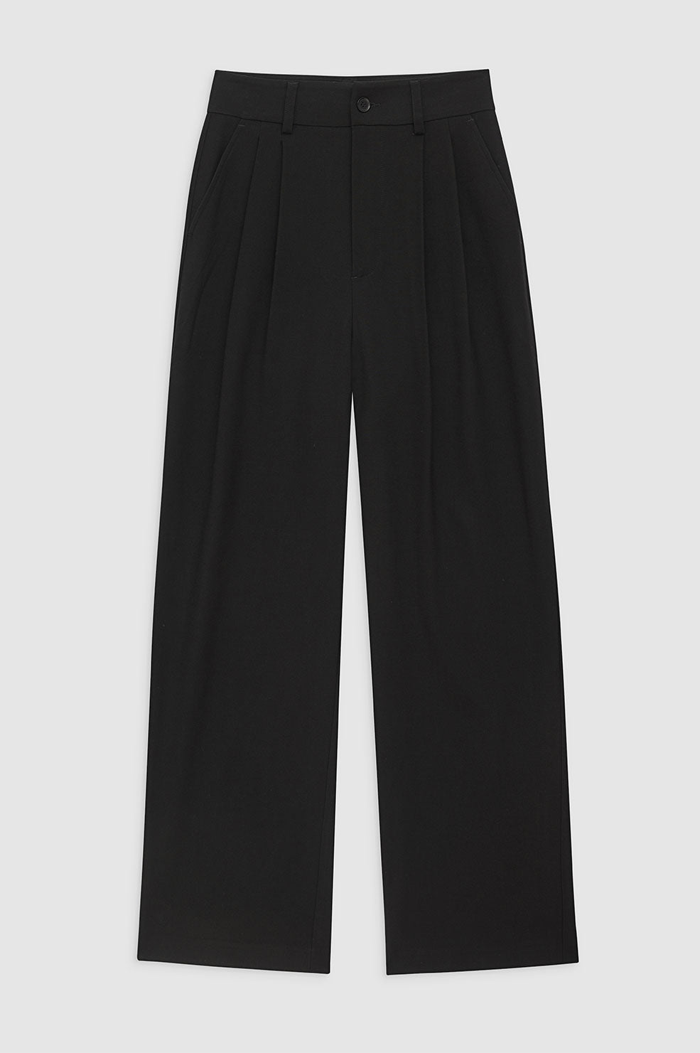 ANINE BING Carrie Pant - Black Twill - Front View