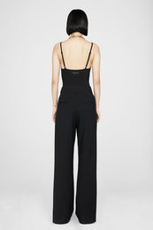 ANINE BING Carrie Pant - Black Twill - On Model Back