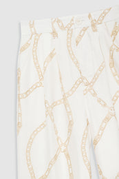ANINE BING Carrie Pant - Cream And Tan Link Print - Detail View