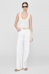 ANINE BING Chiara Belt - Beige - On Model Front