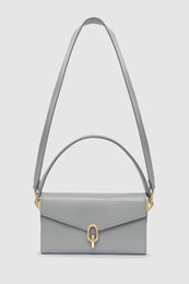 ANINE BING Colette Bag - Grey Saffiano - Full View with Strap