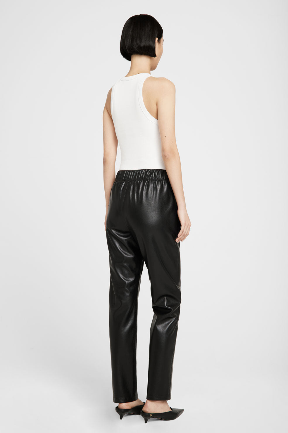 ANINE BING Colton Track Pant - Black - On Model Back