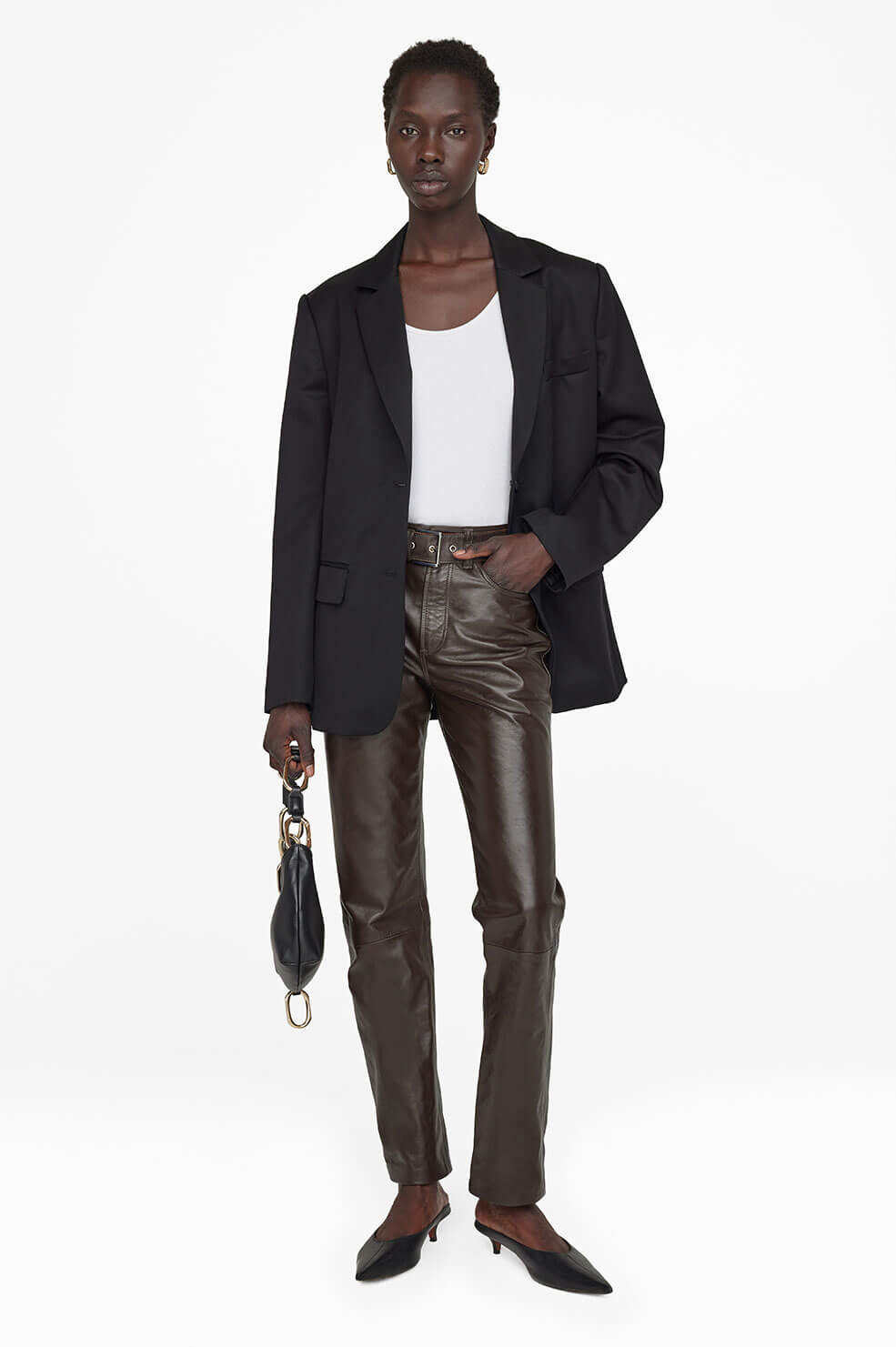 ANINE BING Connor Pant - Dark Brown