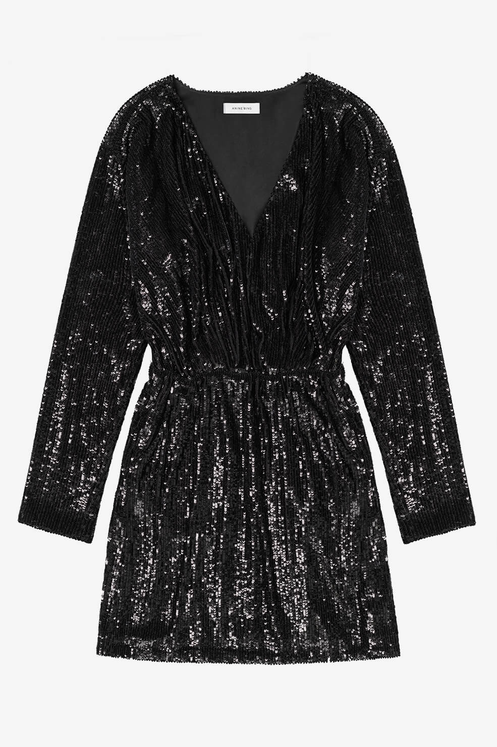 ANINE BING Elena Dress - Black Sequin