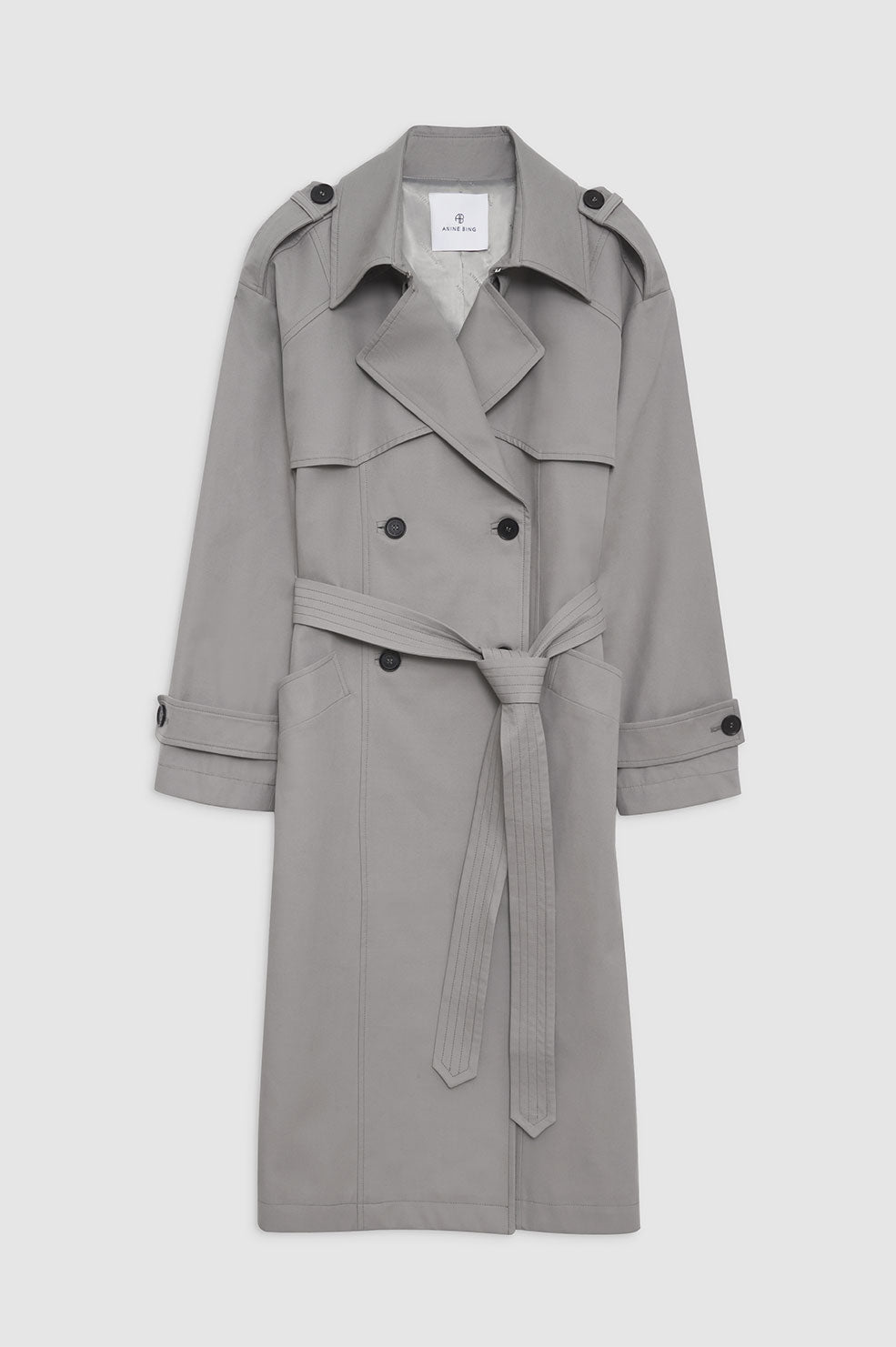 ANINE BING Finley Trench - Grey - Front View
