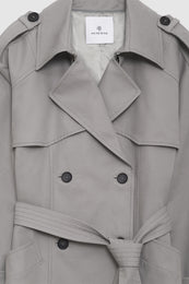 ANINE BING Finley Trench - Grey - Detail View
