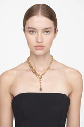 ANINE BING Gradual Chain Necklace - Gold - On Model View
