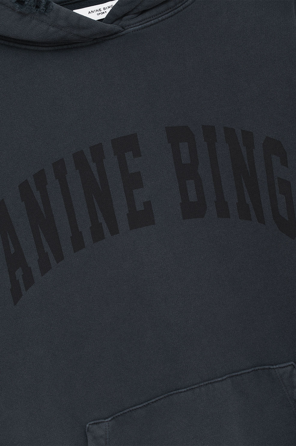 ANINE BING Harvey Sweatshirt - Dark Washed Black - Detail View