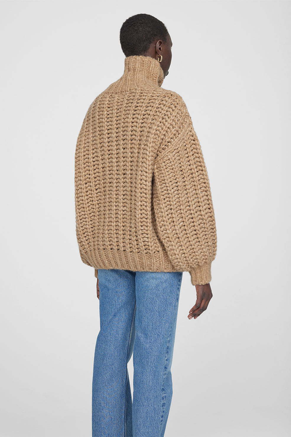 ANINE BING Iris Sweater - Camel - On Model Back