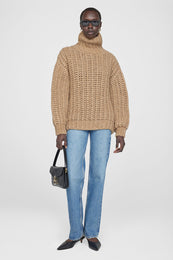 ANINE BING Iris Sweater - Camel - On Model Front