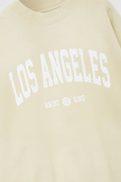 ANINE BING Jaci Sweatshirt University Los Angeles - Washed Faded Yellow - Detail View
