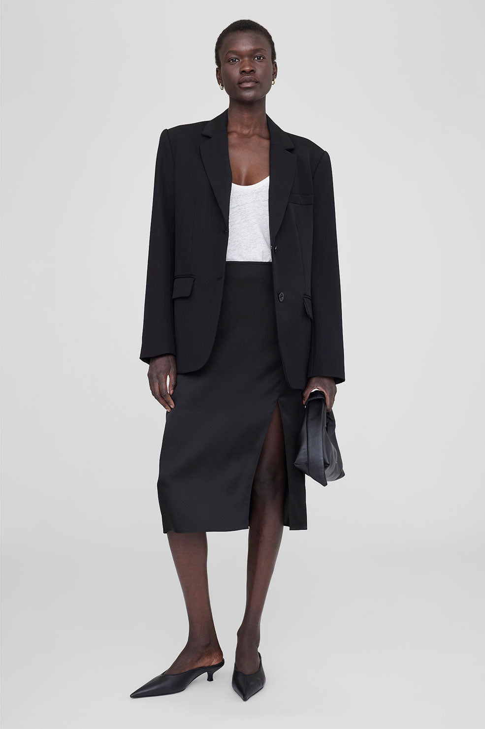 ANINE BING Jolin Skirt - Black - On Model Front