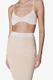 ANINE BING Julian Skirt - Ivory And Camel