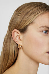 ANINE BING Knot Earrings - Gold - On Model View