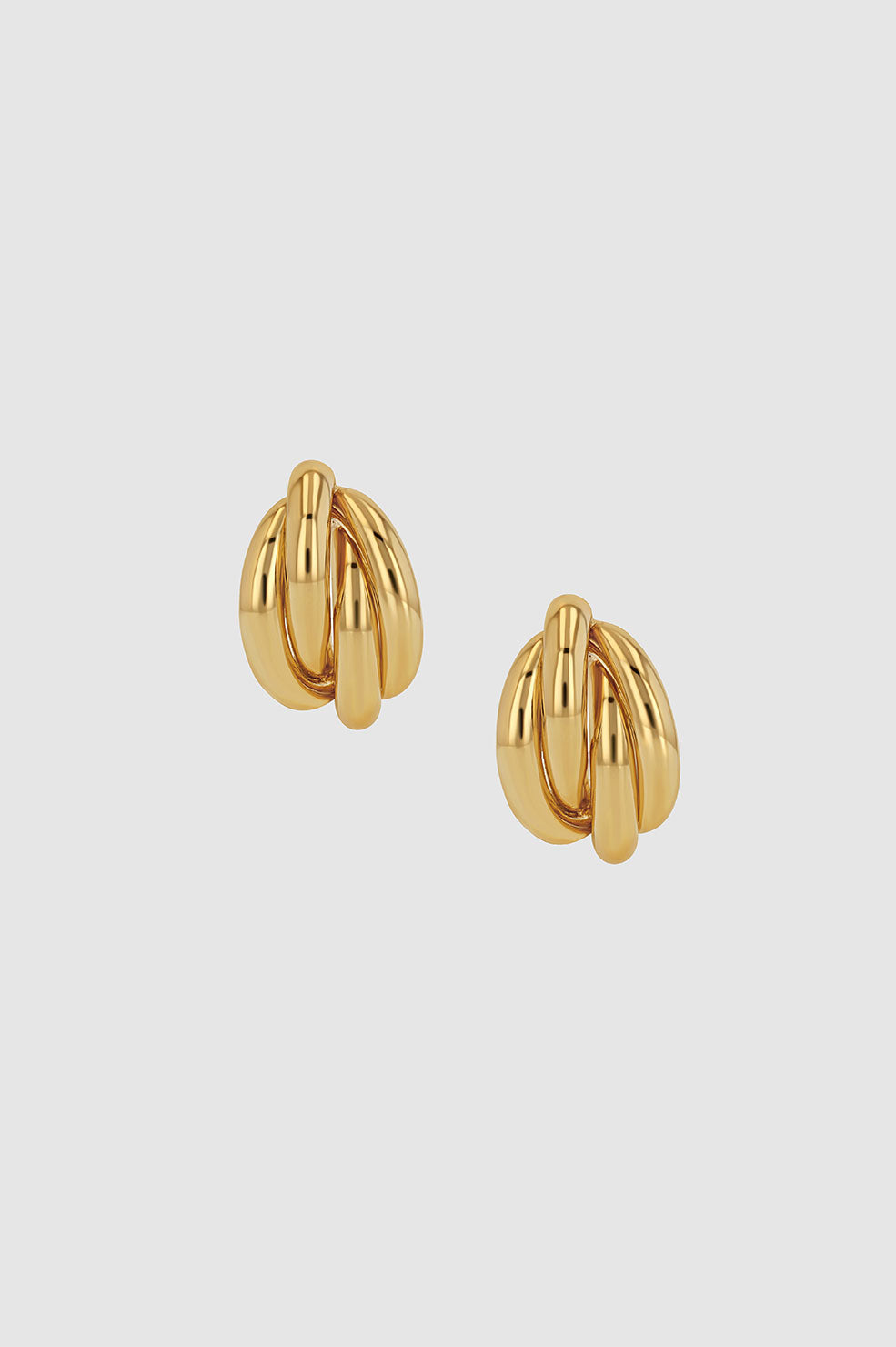 ANINE BING Knot Earrings - Gold - Straight View