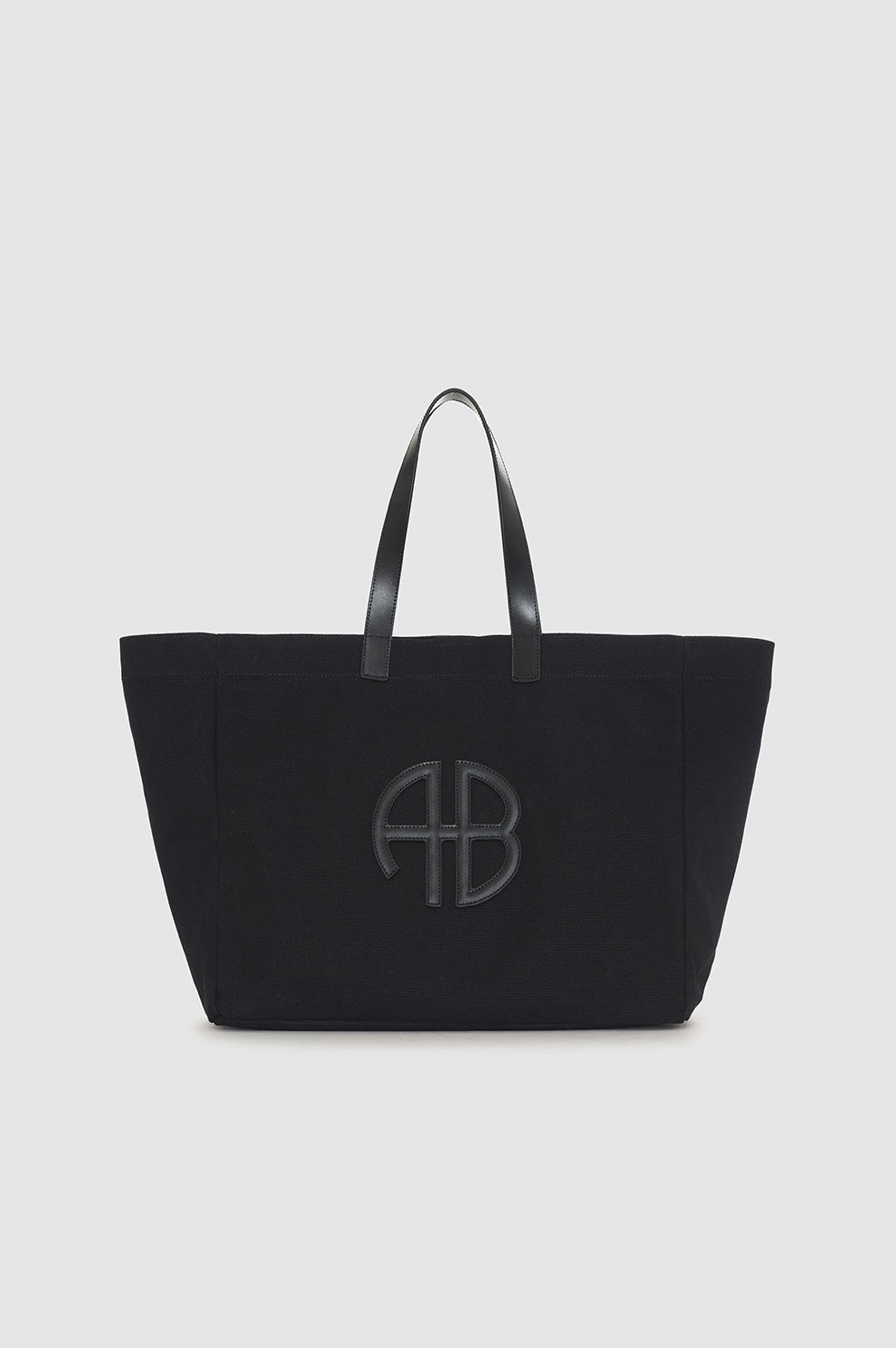 ANINE BING Large Canvas Rio Tote - Black - Front View