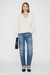 ANINE BING Lee Sweater - Cream - On Model Front