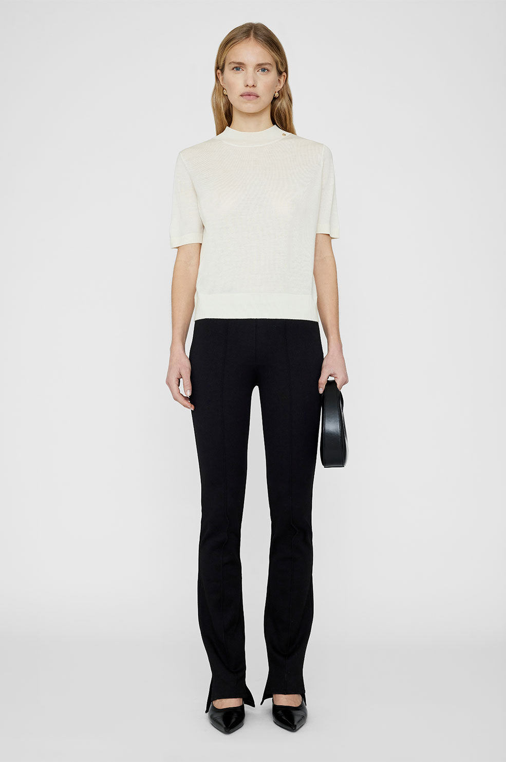 ANINE BING Lex Pant - Black - On Model Front