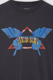 ANINE BING Lili Tee Butterfly - Washed Black - Detail View