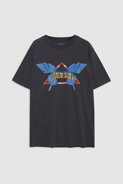 ANINE BING Lili Tee Butterfly - Washed Black - Front View