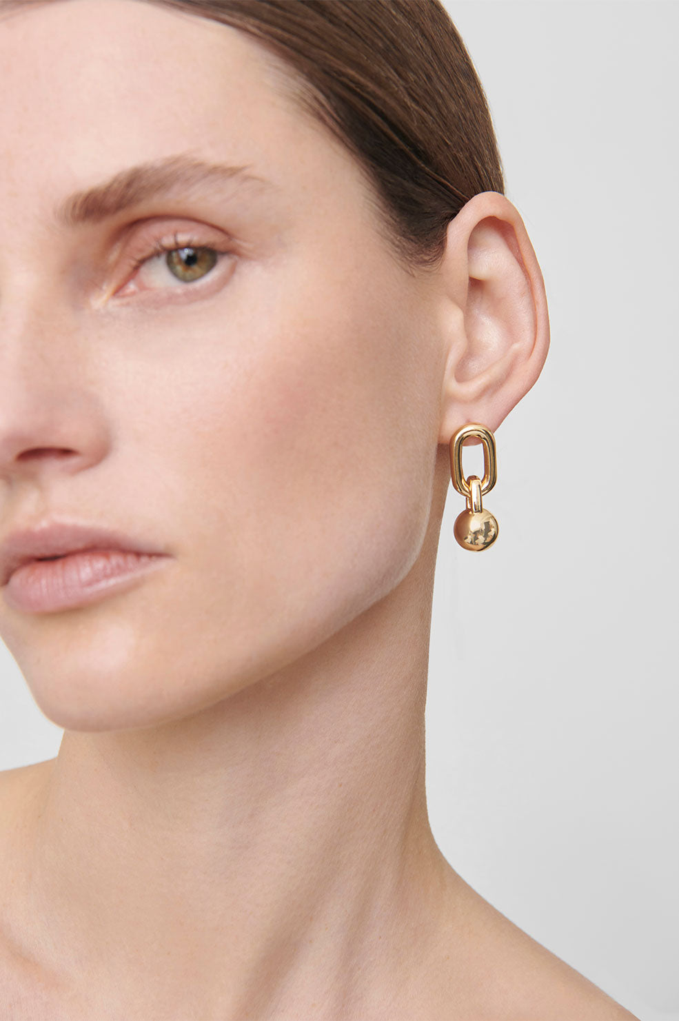 ANINE BING Link Ball Drop Earrings - Gold - On Model View