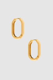 ANINE BING Link Hoop Earrings - Gold - Side View